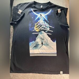 Imaginary Foundation Ice and Space Graphic Tee Black Large 100% cotton